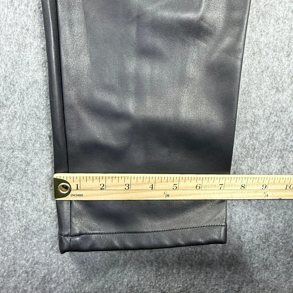 Loft Brown Faux Leather Straight Leg Pants 10 High Rise Minimalist Streetwear